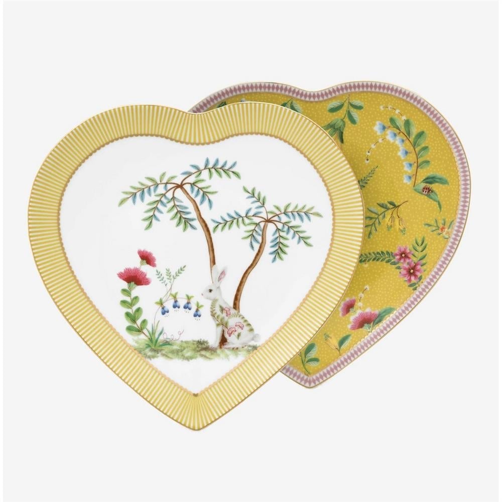 LA MAJORELLE İKİLİ SARI KALPLİ TABAK SETİ 21,5 CM