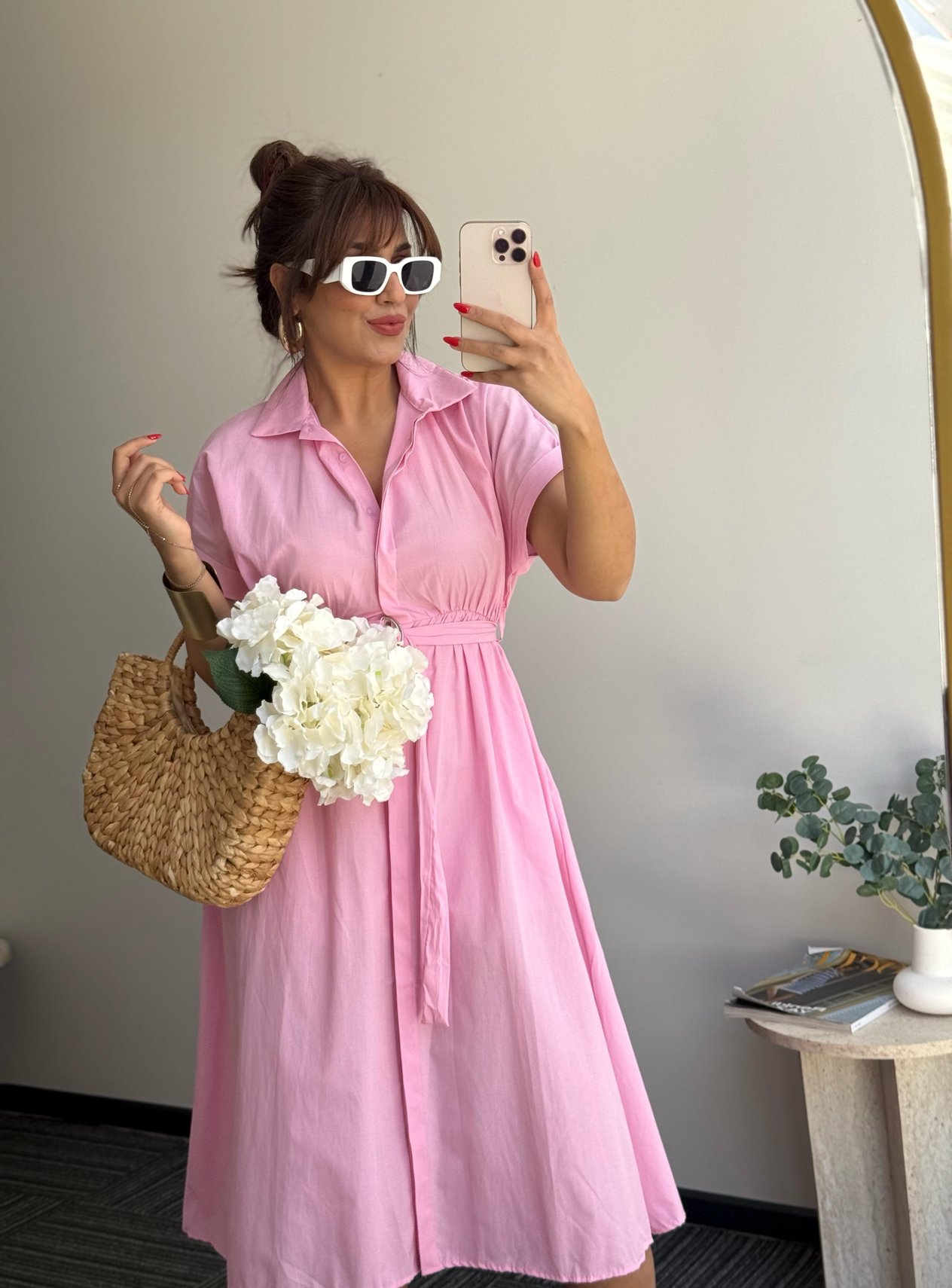 Gömlek elbise Pembe