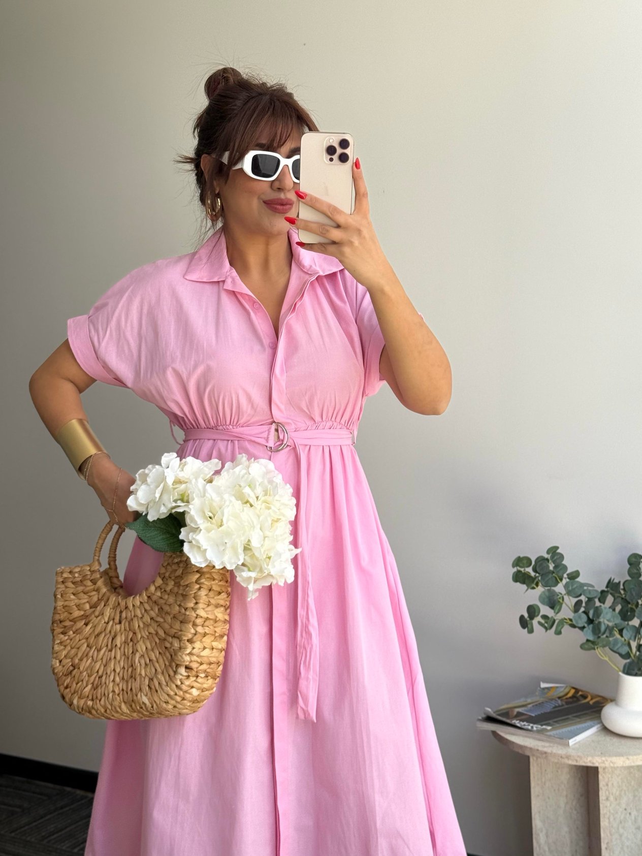 Gömlek elbise Pembe