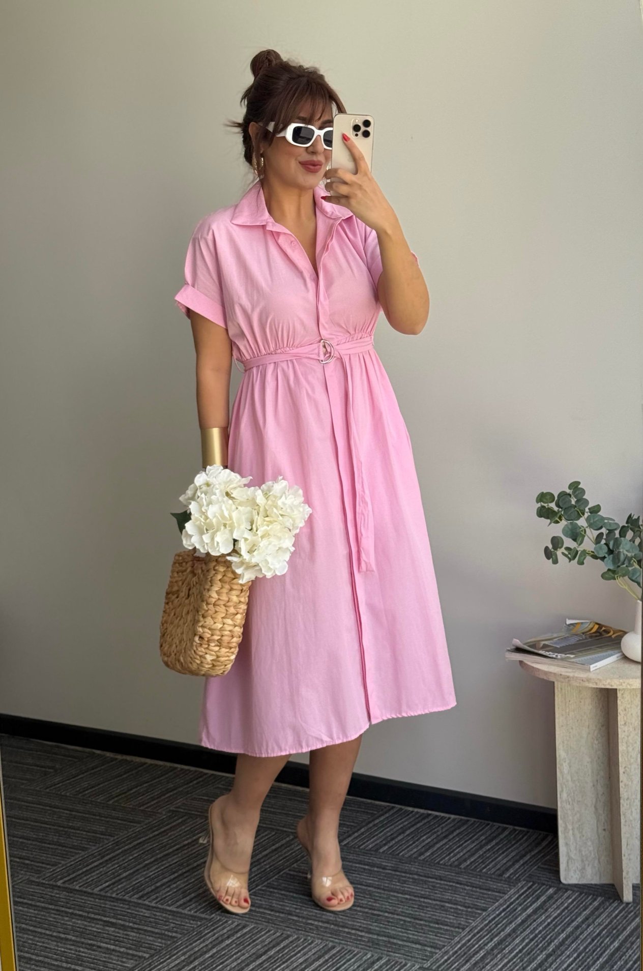 Gömlek elbise Pembe