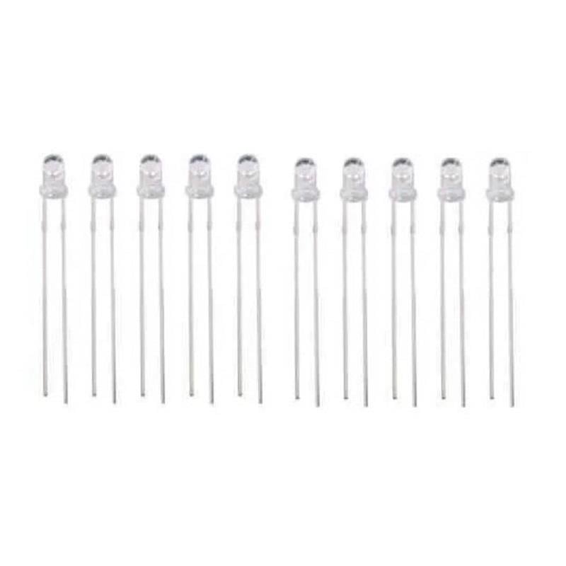 3mm Şeffaf Beyaz LED (10 Adet)