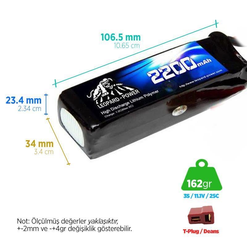 Leopard Power 3S 11.1v 2200mAh 25c Lipo Batarya
