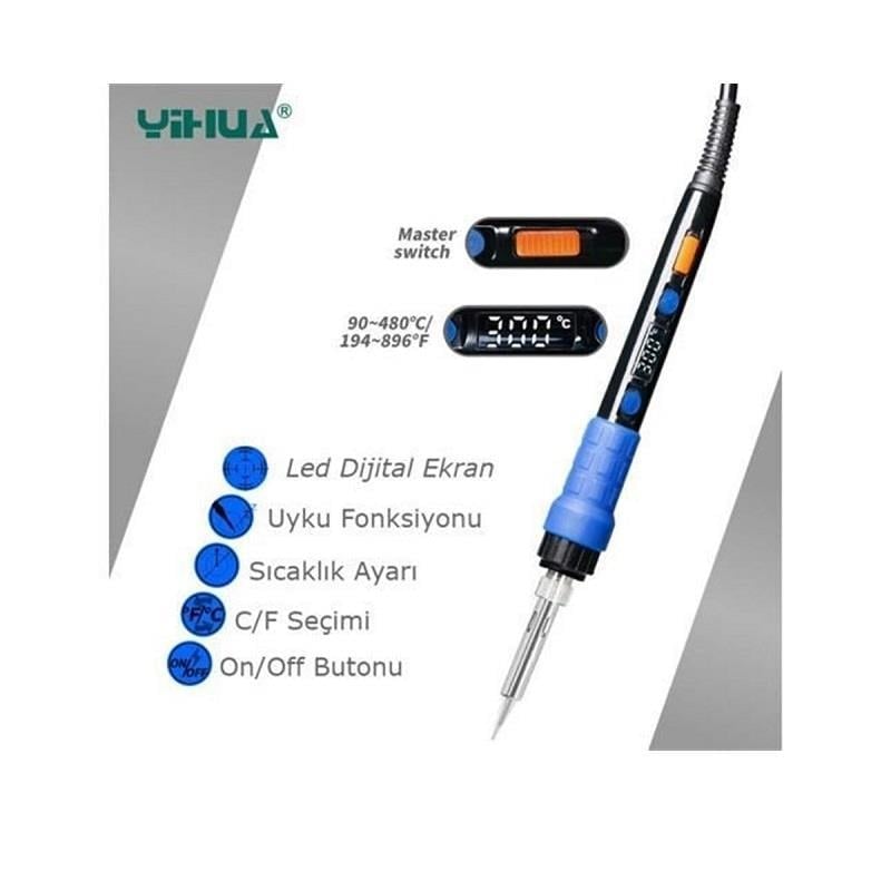 Yihua 928D Led Ekran Isı Ayarlı Kalem Havya Lehim Kalemi