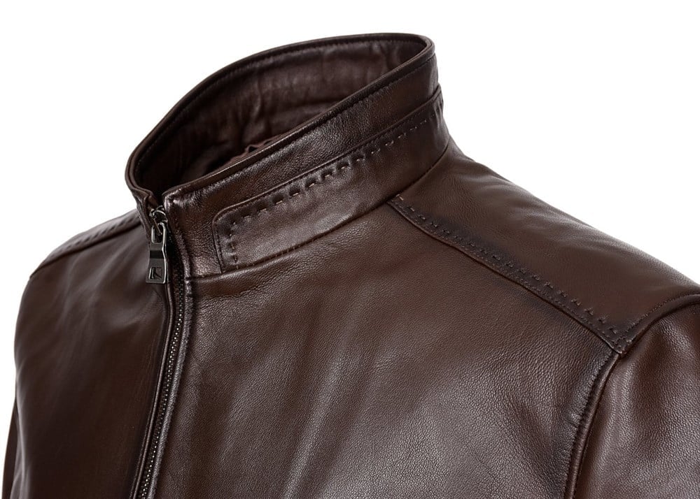 Lastikli Model Erkek Deri Mont Fındık Renk
