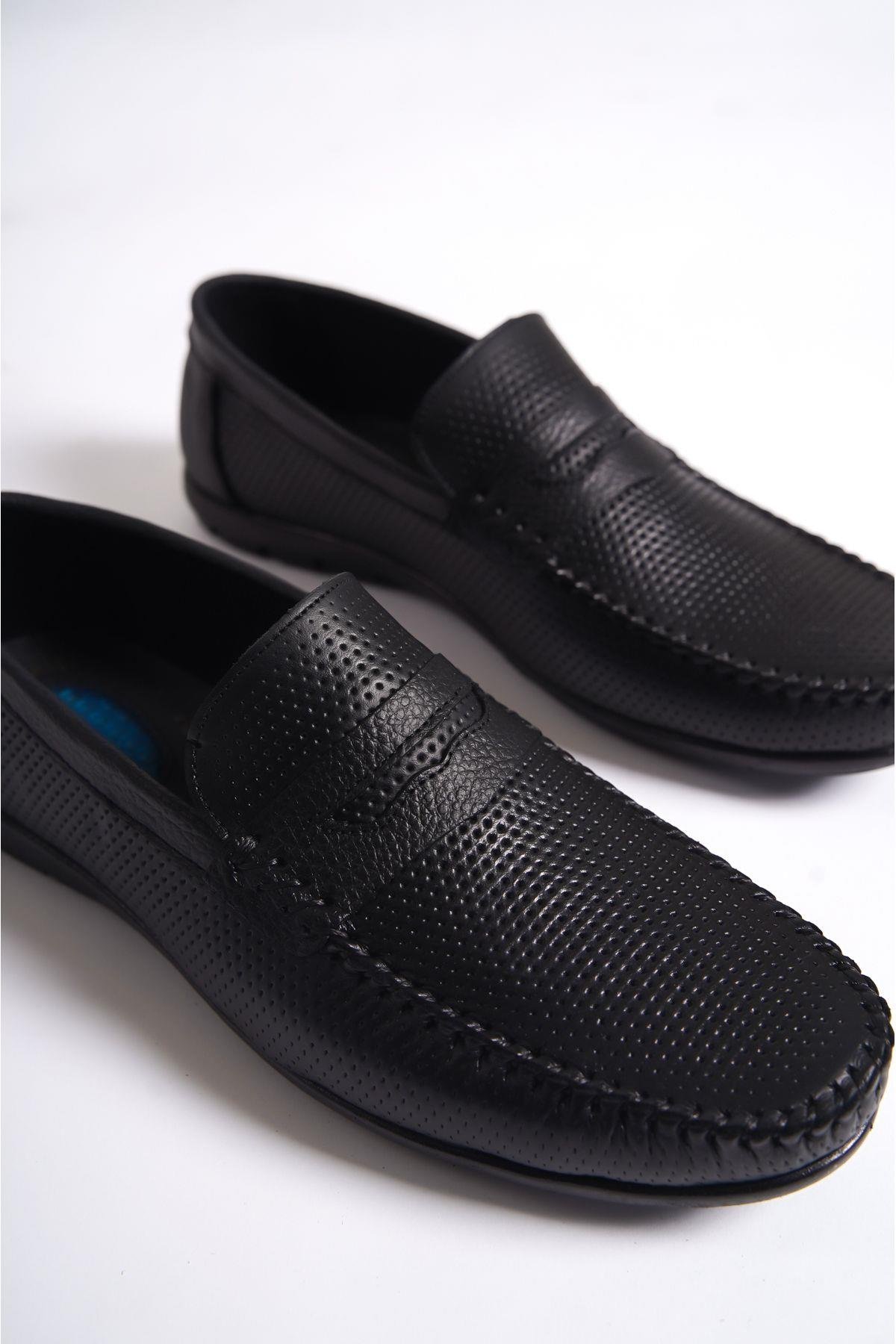 Mubiano Hakiki Deri SRG333S İç Dış Zımba Detaylı Erkek Loafer