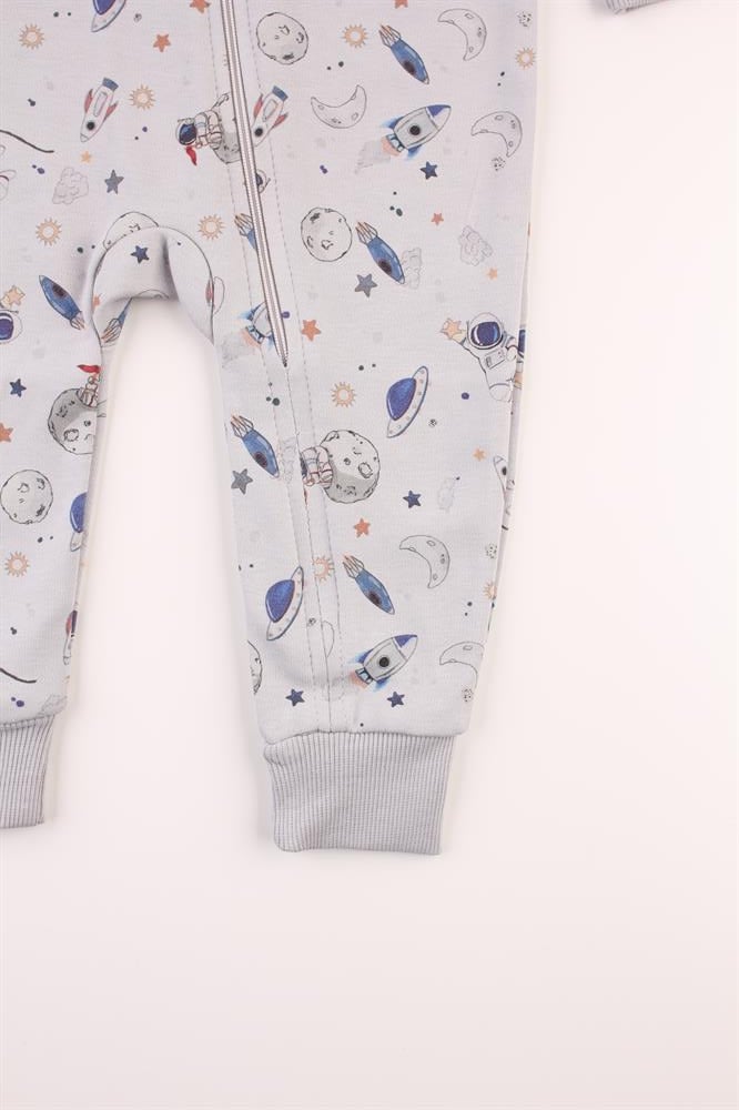 Next Baby Uzay Baskılı Fermuarlı Ribanalı Uzun Tulum Uyku Tulumu