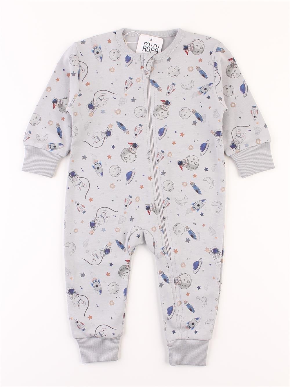 Next Baby Uzay Baskılı Fermuarlı Ribanalı Uzun Tulum Uyku Tulumu