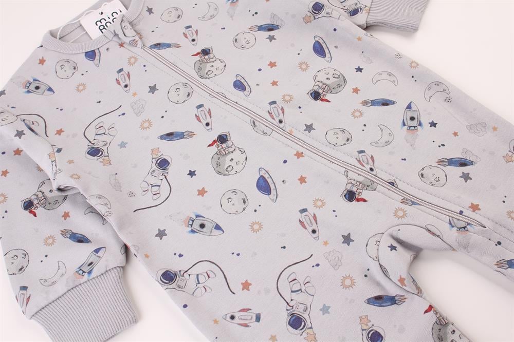 Next Baby Uzay Baskılı Fermuarlı Ribanalı Uzun Tulum Uyku Tulumu