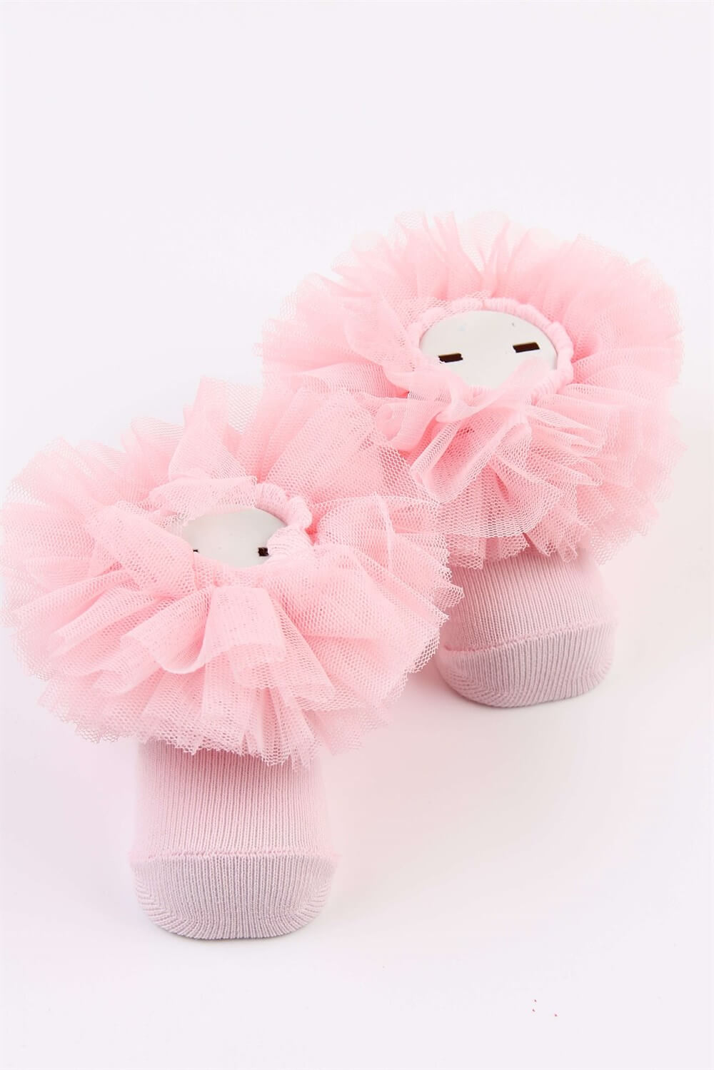 Tüllü Pembe Kız Bebek Çorabı