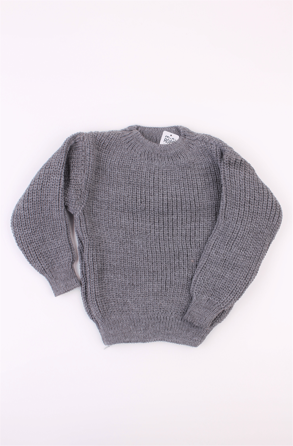 Unisex Regular Bebek Çocuk Kazak Füme Bisiklet Yaka Oversize Triko Kazak