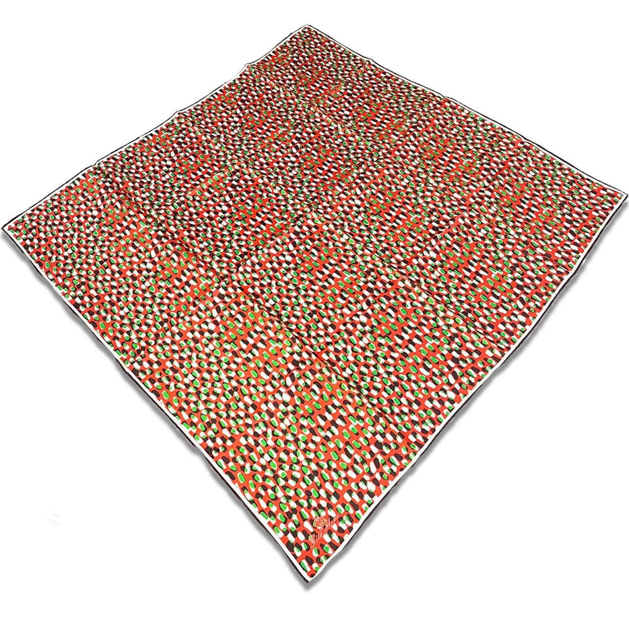  Silk Home Kırmızı Yeşil Karma Desen Tivil İpek Eşarp 11426-239