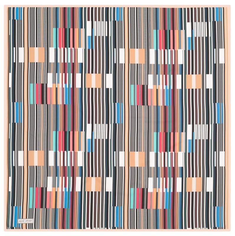 Aker Bej Geometrik Desenli Sport Tivil Eşarp 3410797-961