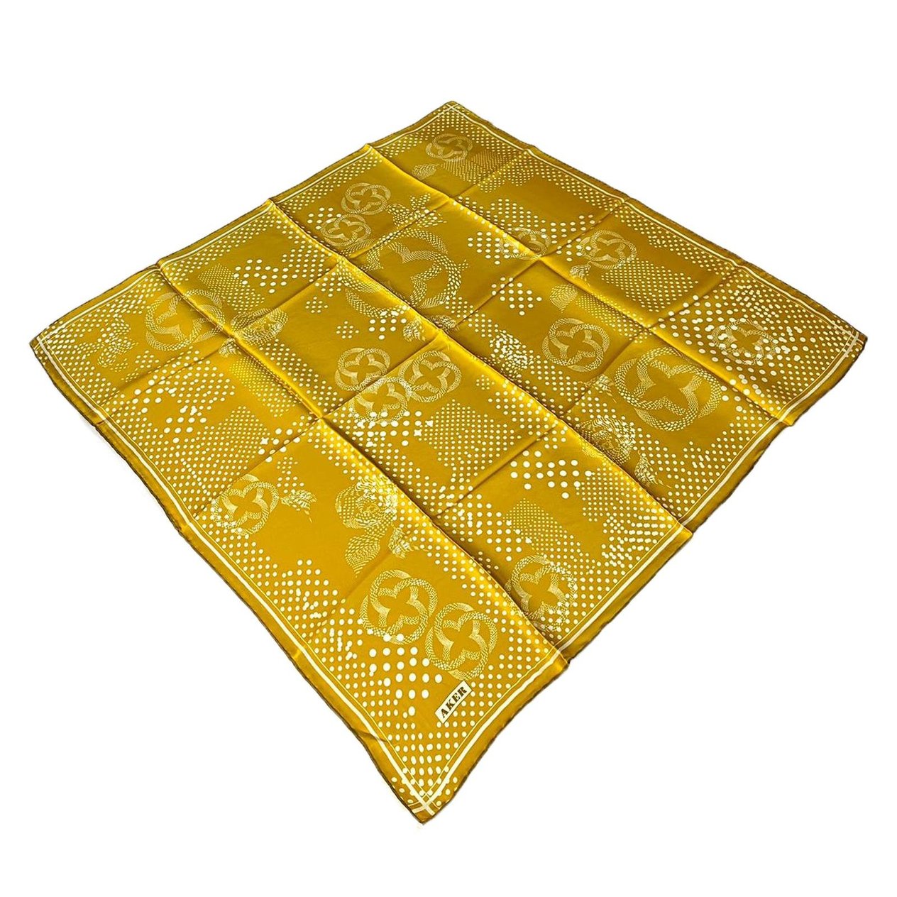 Aker Defolu Gold Karma Desen Sura İpek Eşarp 31655