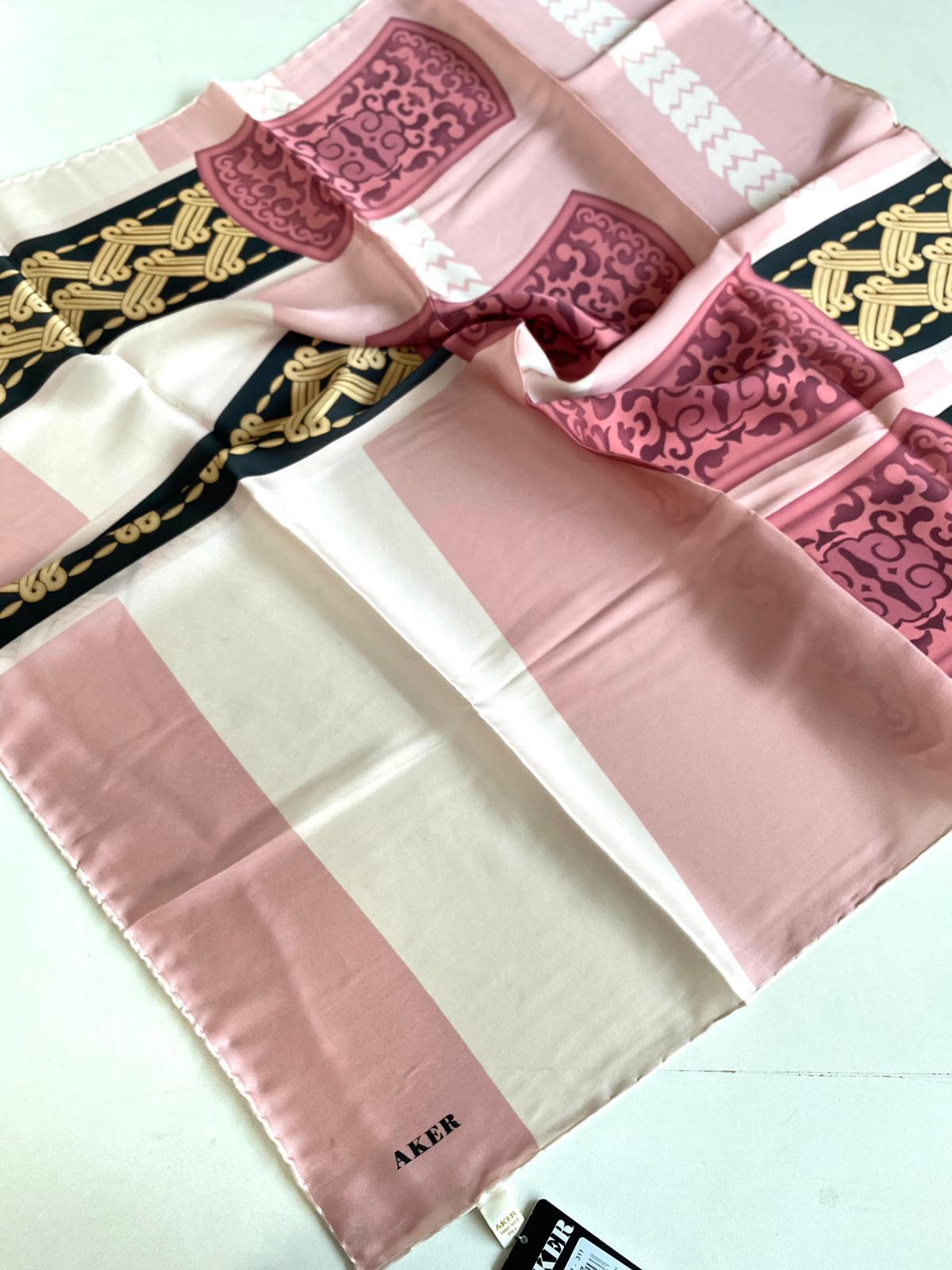 Aker Defolu Sura İpek Eşarp 42882 Pembe Karışık Desen