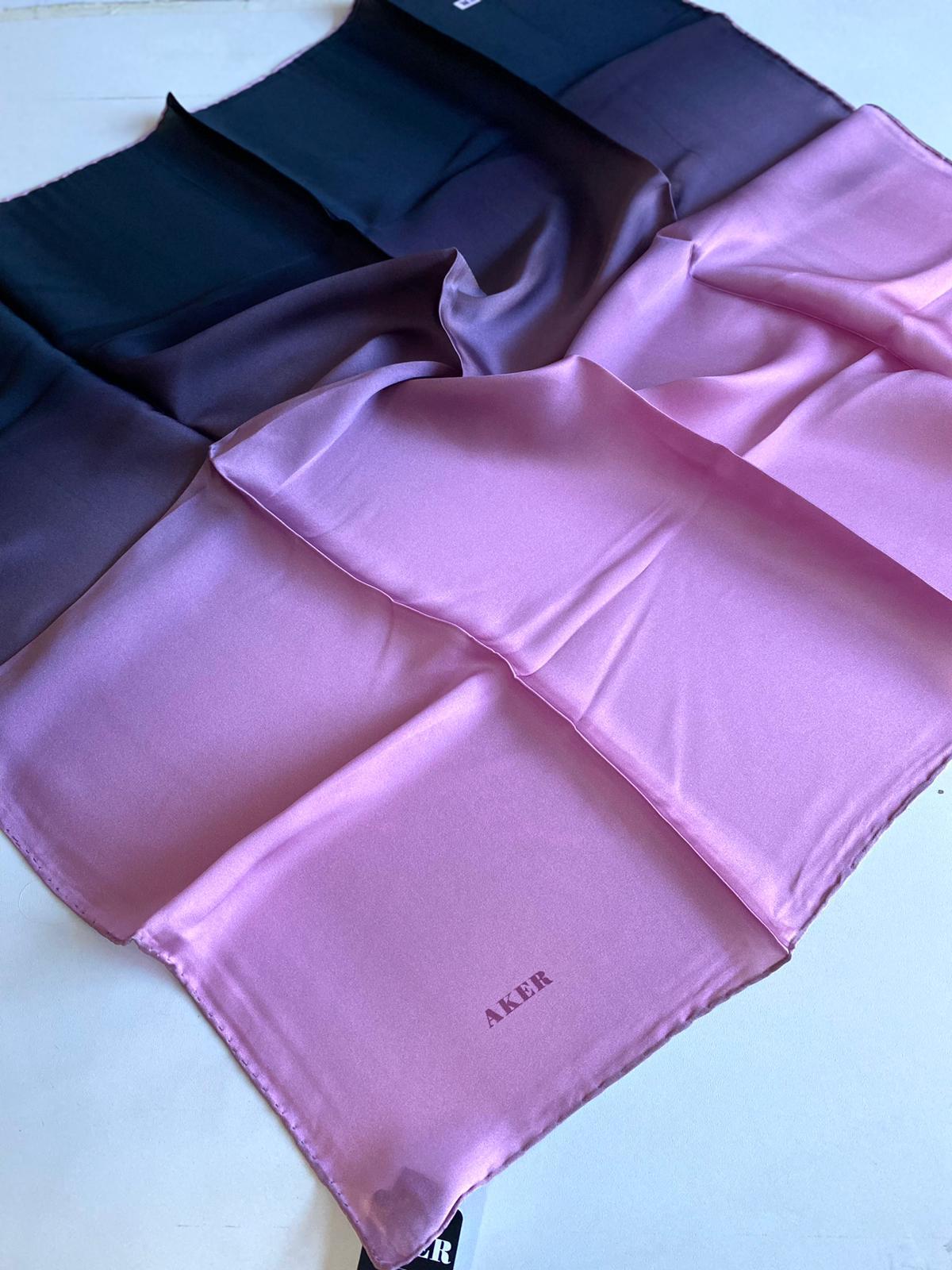 Aker Defective Twill Silk Scarf 38748 Pink Gradient Pattern