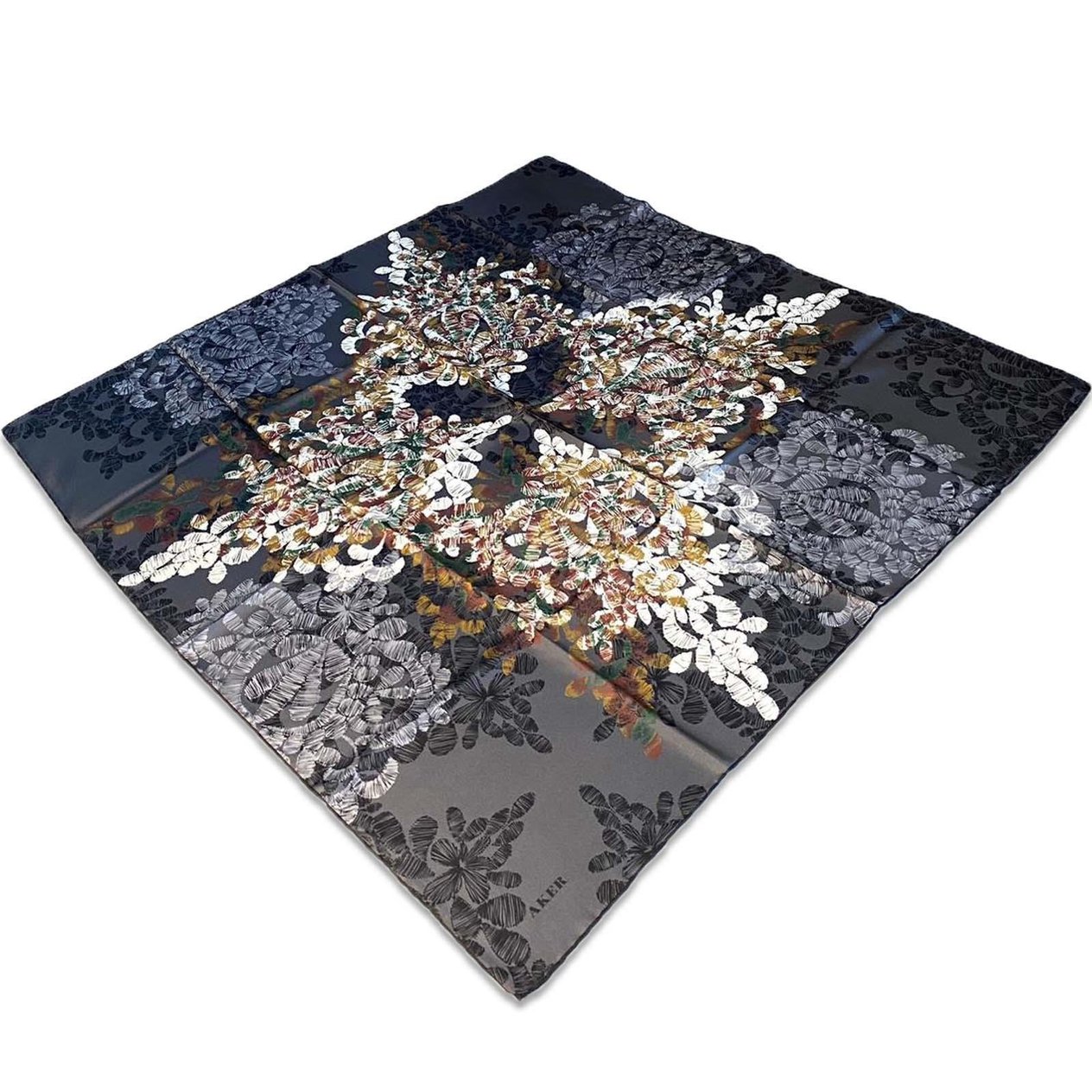 Aker Smoked Mixed Pattern Twill Silk Scarf 8749713-912