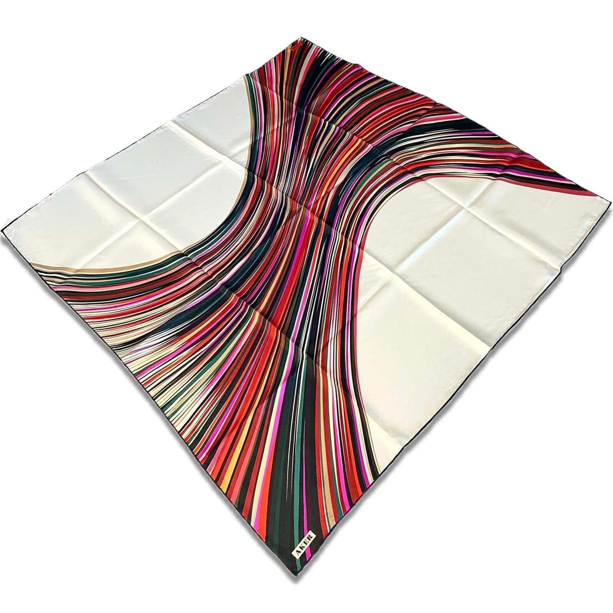 Aker Pink Mixed Pattern Twill Silk Scarf 8842713-912