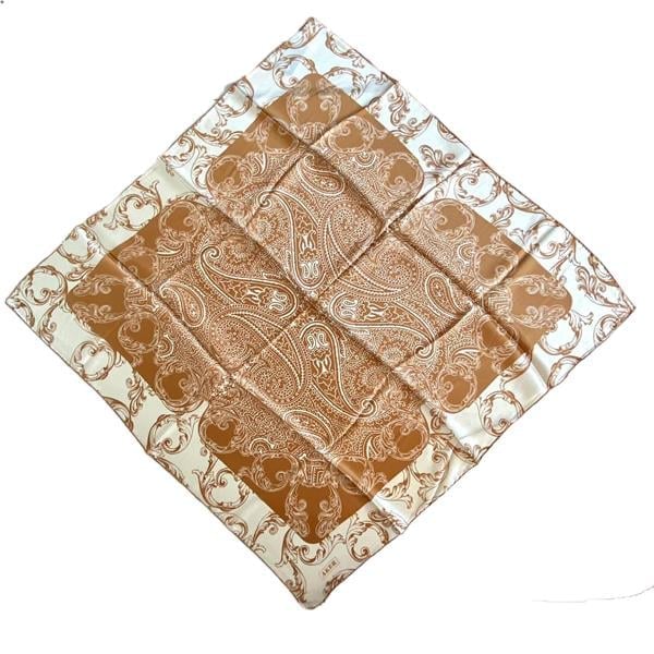 Aker Sura İpek Eşarp 36751 Krem Hardal Sarı Karışık Desen