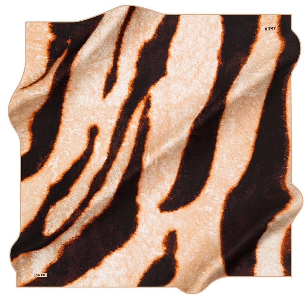 Aker Satin Silk Scarf 8514701-341-48118 Tan Mixed Pattern