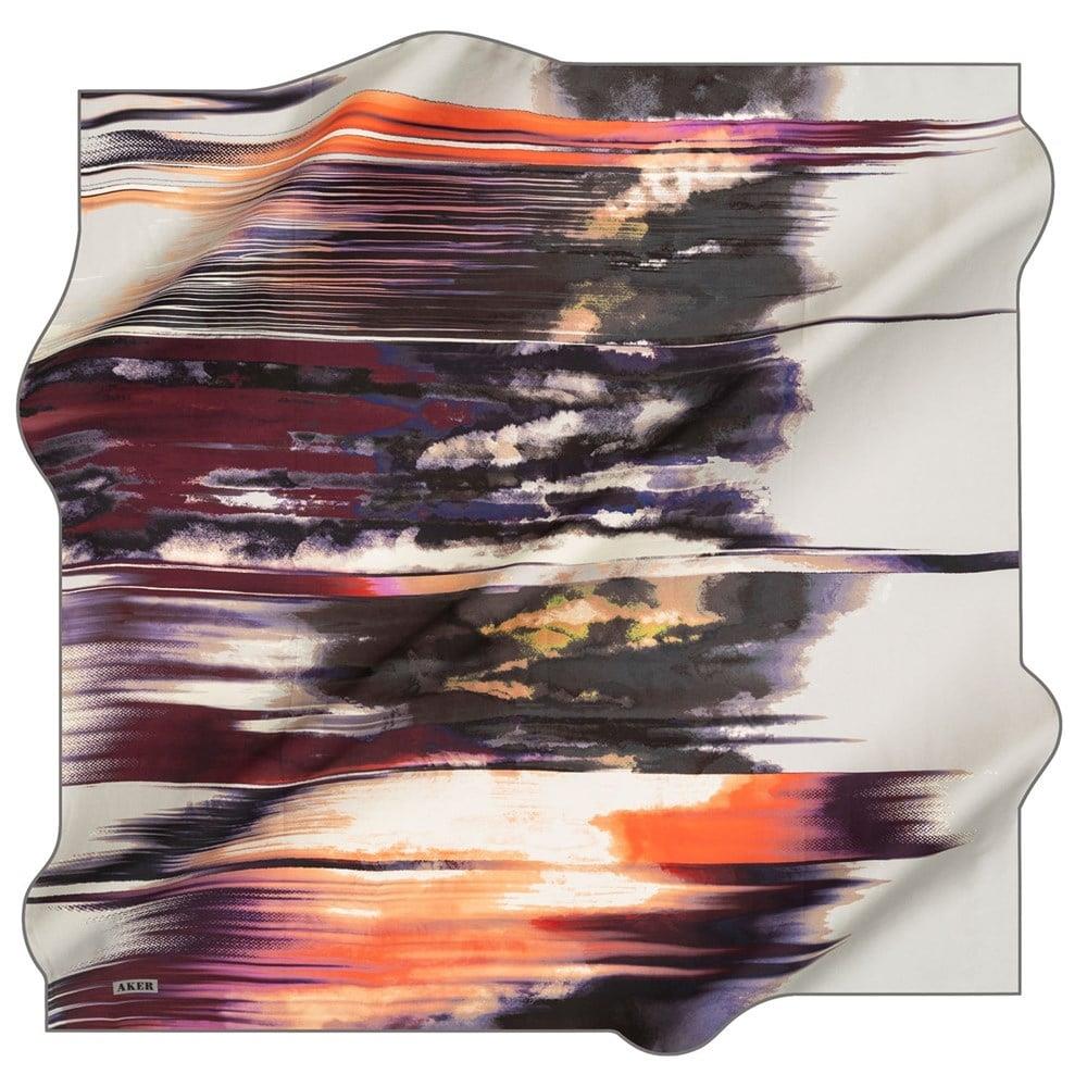 Aker Twill Silk Scarf 38610 Gray Mixed Pattern
