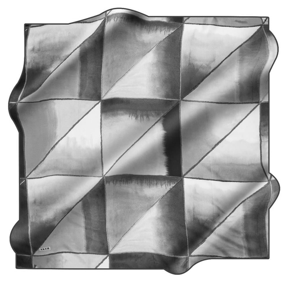 Aker Twill Silk Scarf 8780713-912-48442 Black Mixed Pattern