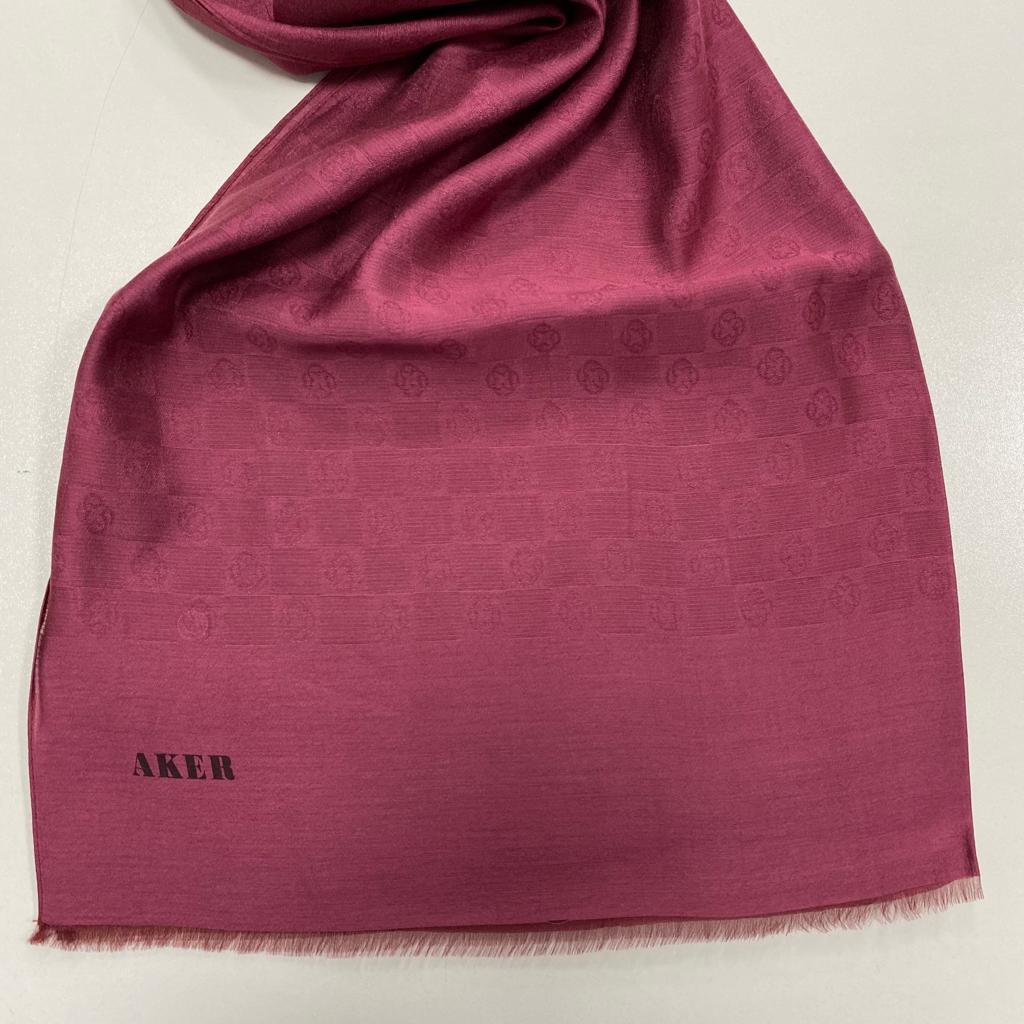 Aker Vişne-Fuşya Monogram Desenli Modal Şal 1080400-341