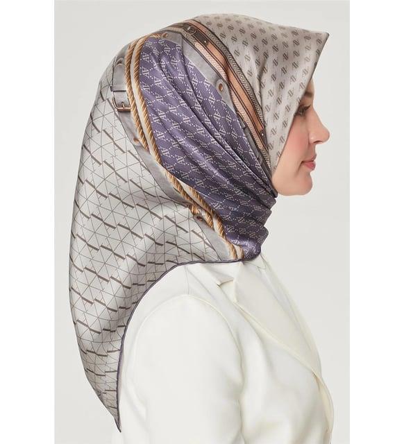 Armine Nostalji Sura İpek 8519-05 Mor Karışık Desen