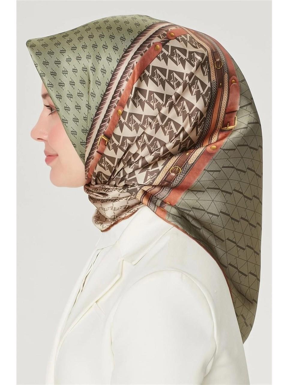 Armine Nostalji Sura İpek 8519-06 Yeşil Karışık Desen