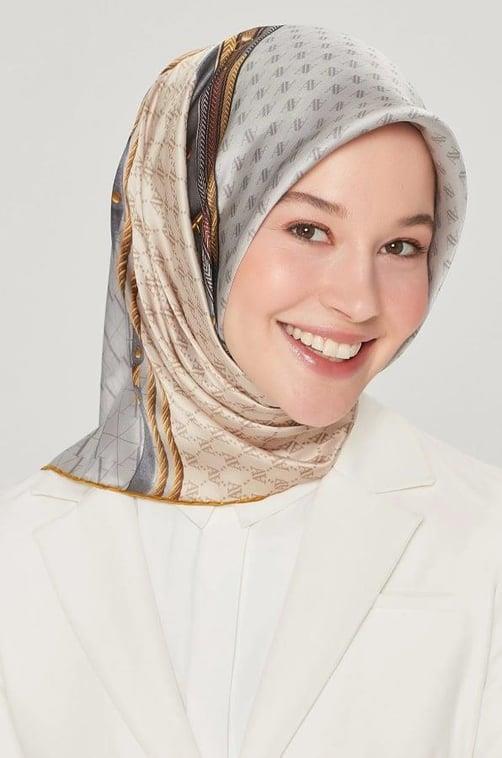 Armine Nostalji Sura İpek 8519-39 Gri Karışık Desen