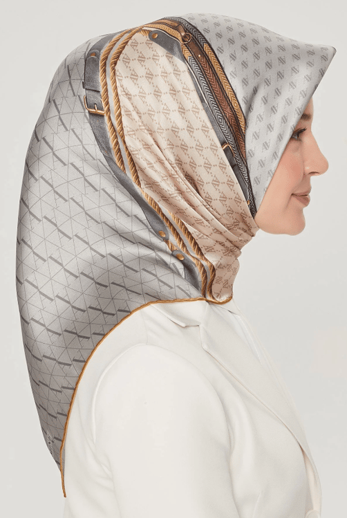 Armine Nostalji Sura İpek 8519-39 Gri Karışık Desen