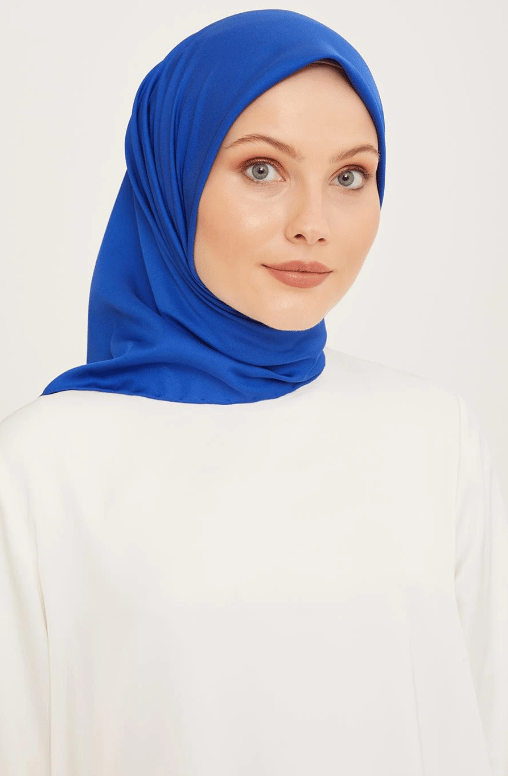 Armine Sport Saks Mavi Düz Renk Fon Eşarp 861