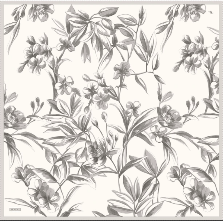 Armine Sura İpek Eşarp 9324-80 Beyaz Karışık Desen 