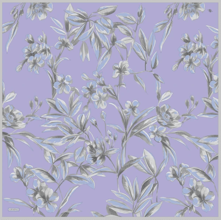 Armine Sura İpek Eşarp 9324-87 Lila Karışık Desen 
