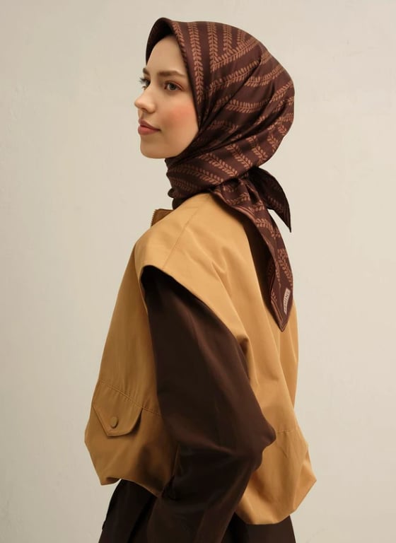 Armine Sura İpek Eşarp 9351-84 Bordo Karışık Desen 