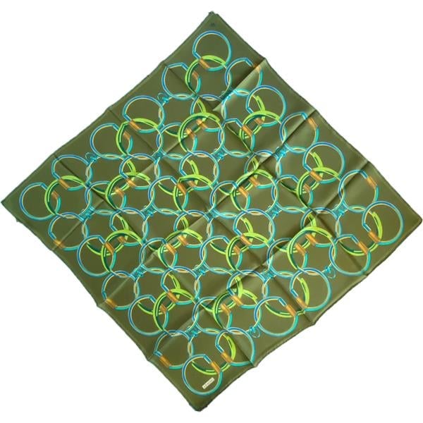 Armine Twill Silk Scarf 9203-04 Green Mixed Pattern