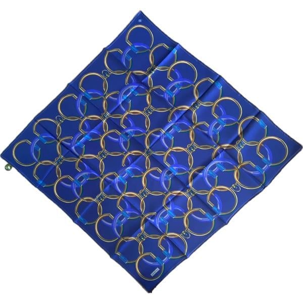 Armine Twill Silk Scarf 9203-87 Blue Mixed Pattern