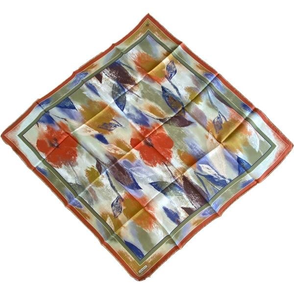 Armine Twill Silk Scarf 9240-82 Orange Mixed Pattern