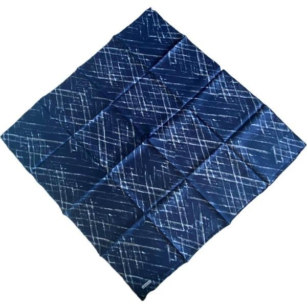 Armine Twill Silk Scarf 9258-06 Navy Blue Mixed Pattern