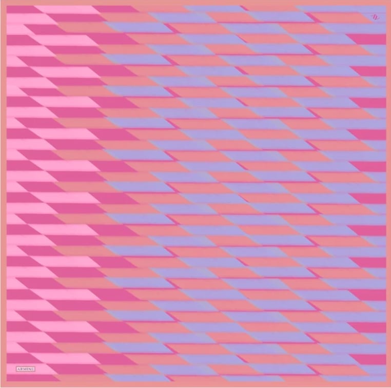 Armine Tivil İpek Eşarp 9325-58 Pembe Karışık Desen 