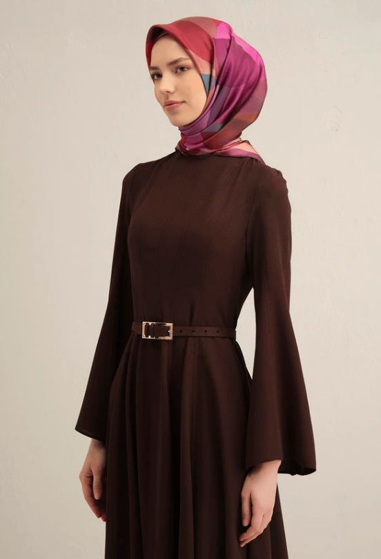 Armine Tivil İpek Eşarp 9331-31 Pembe Karışık Desen 