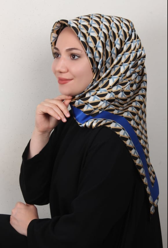 Armine Tivil İpek Eşarp IST8903-37 Geometrik Desen