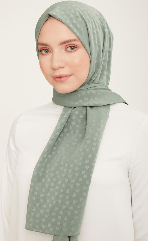 Armine Trend J.Capri Şal 4-121 - Kalpli Su Yeşili