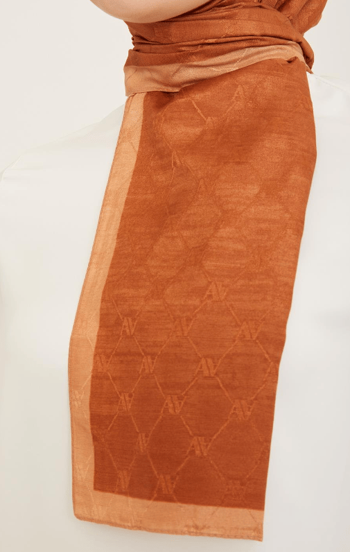Armine Trend Monogram Şal 2-115 - Turuncu