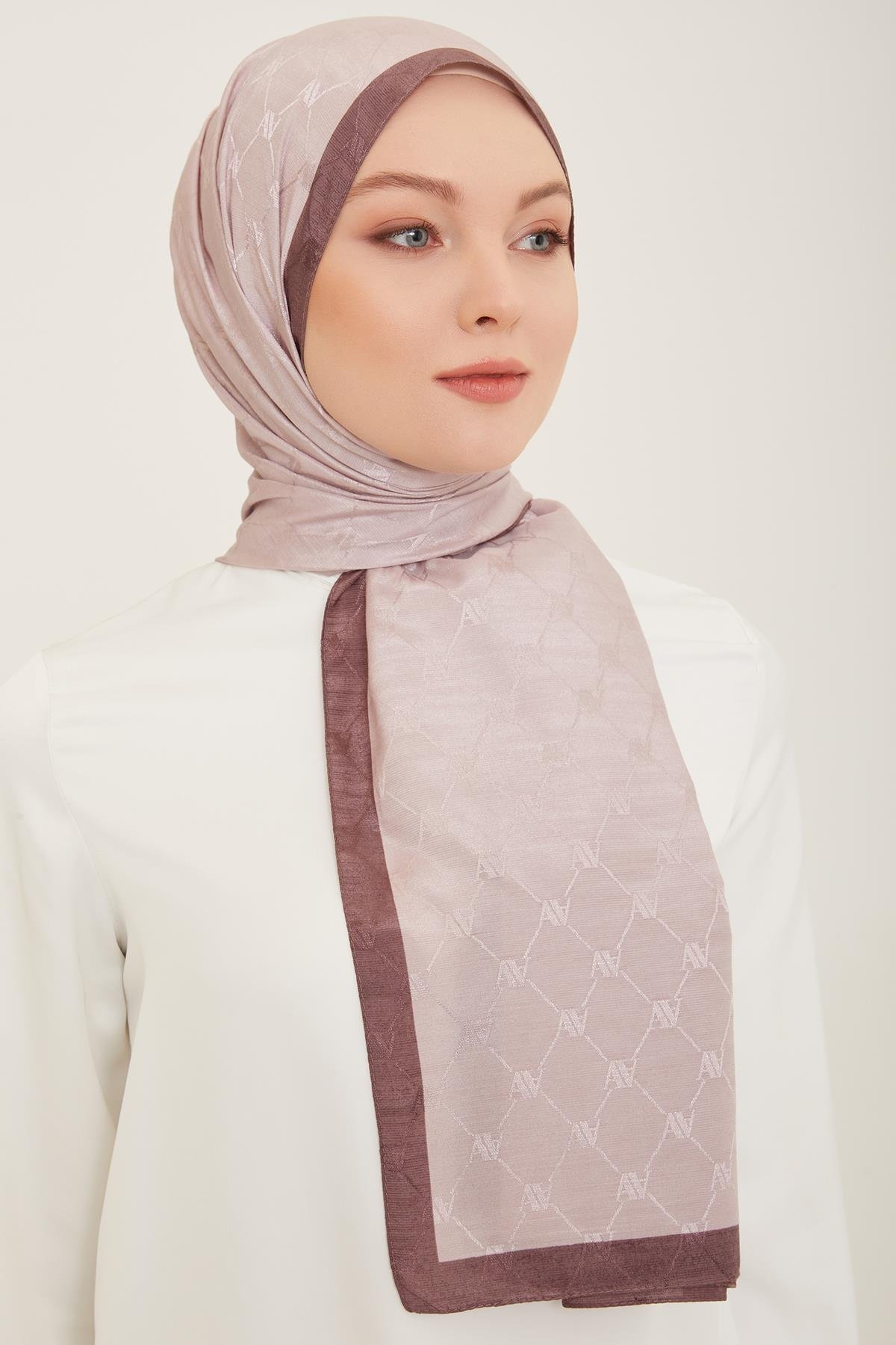 Armine Trend Monogram Şal 2-123 - Lila