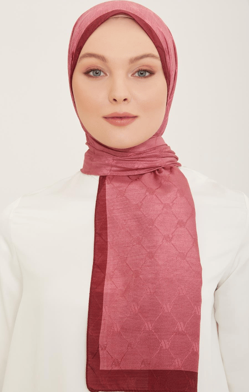 Armine Trend Monogram Şal 2-127 - Vişne Çürüğü