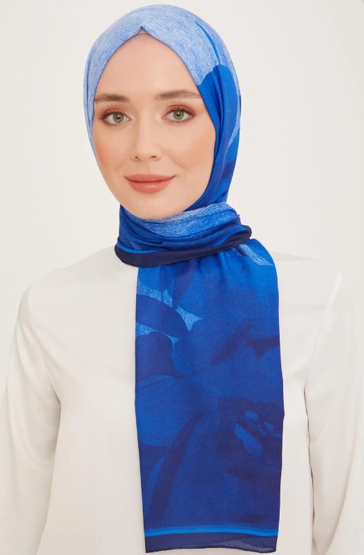 Armine Trend Şal 10000-01 Saks Mavi