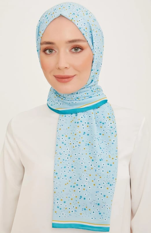Armine Trend Şal 10004-12 Turkuaz Mavi