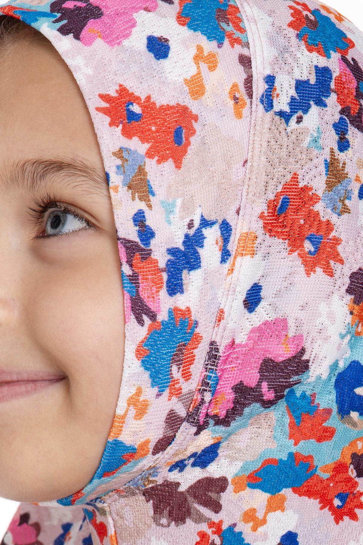 Bebe Mavisi Pratik Hazır Geçmeli Genç Tesettür Bone Jakar Desenli Hijab 2408_11