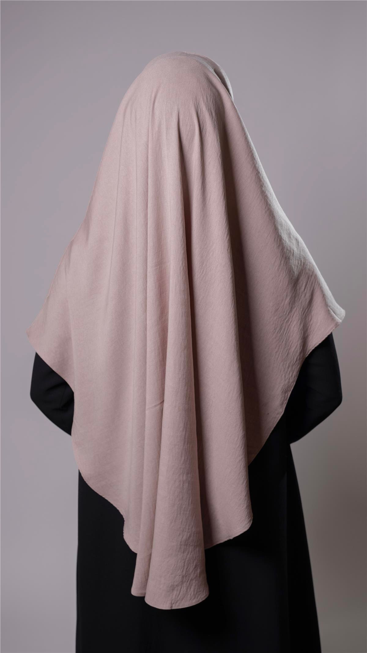 Bej Pratik Hazır Geçmeli Tesettür Eşarp Pamuk Caz Kumaş Düz Hijab 2306_12