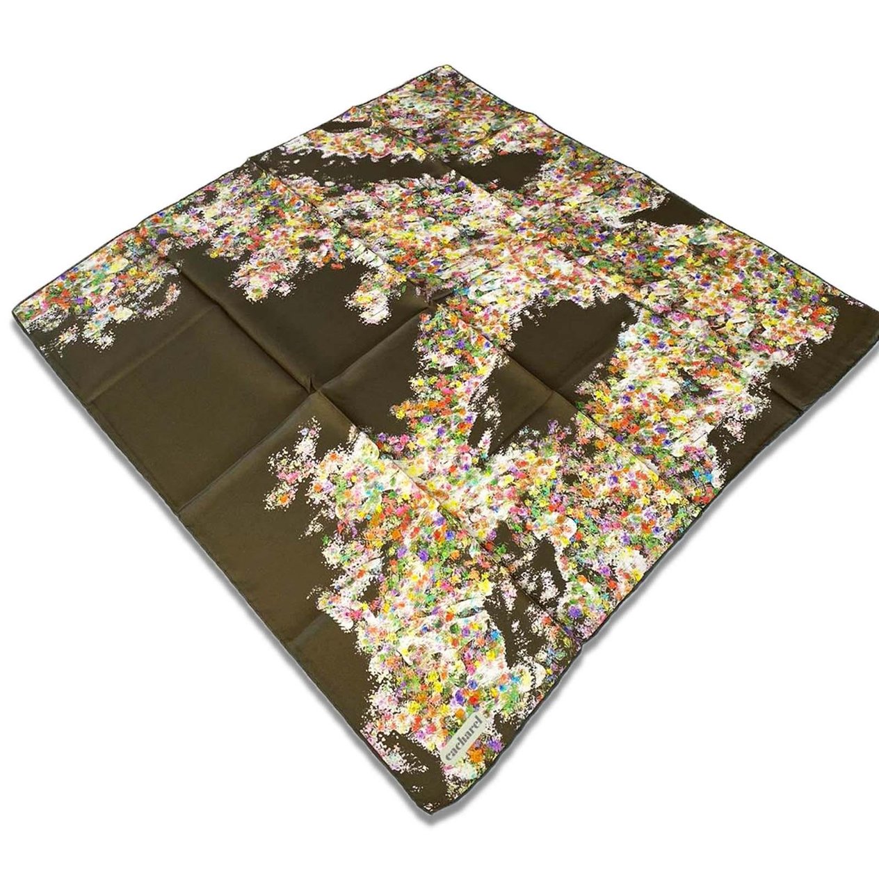 Cacharel Soft Khaki Digital Pattern Twill Silk Scarf 8308313-951